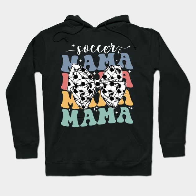 Soccer Mama Retro Groovy Soccer Softball Mom Hoodie by New Hights